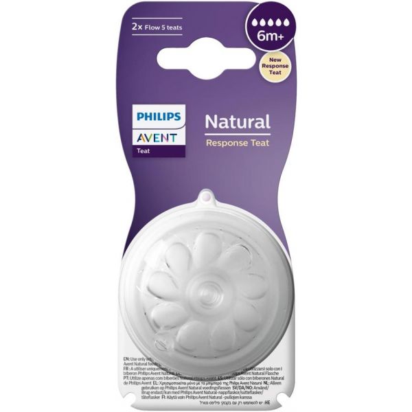 Avent Tetina T5 Fix Ultra Rap 6M  2 Unidades Nat Response