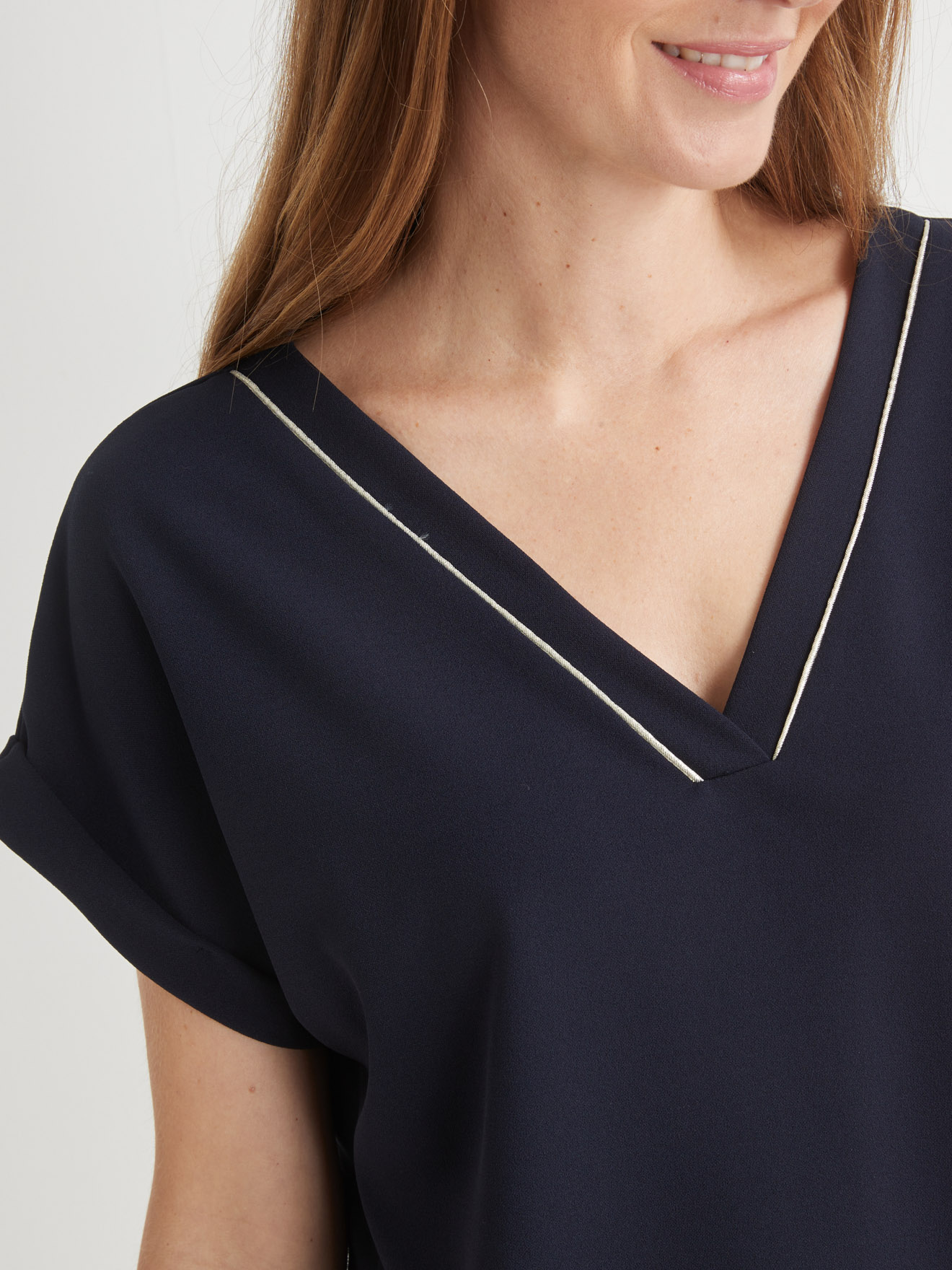 Tee-shirt V maille fluide