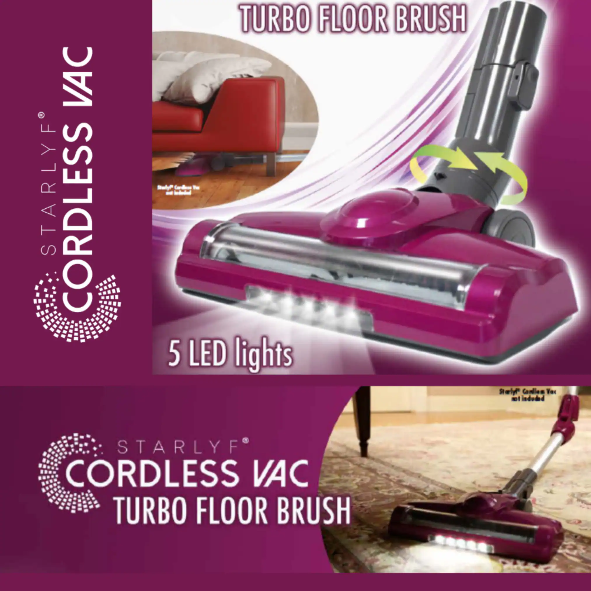 Starlyf® Turbobürste mit LED Turbo Floor brush