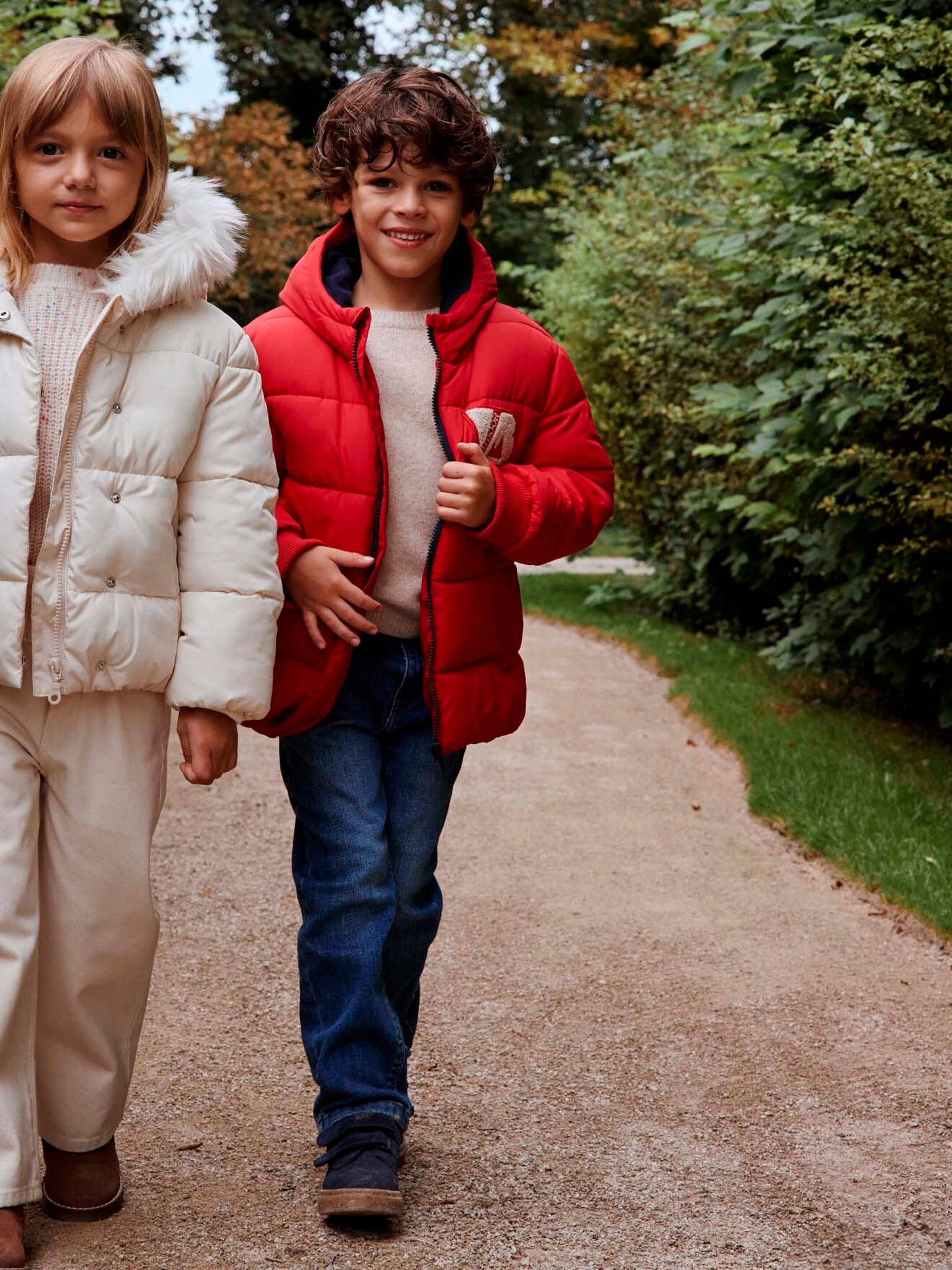 Vertbaudet Jungen Steppjacke im College-Stil mit Recycling-Polyester rot