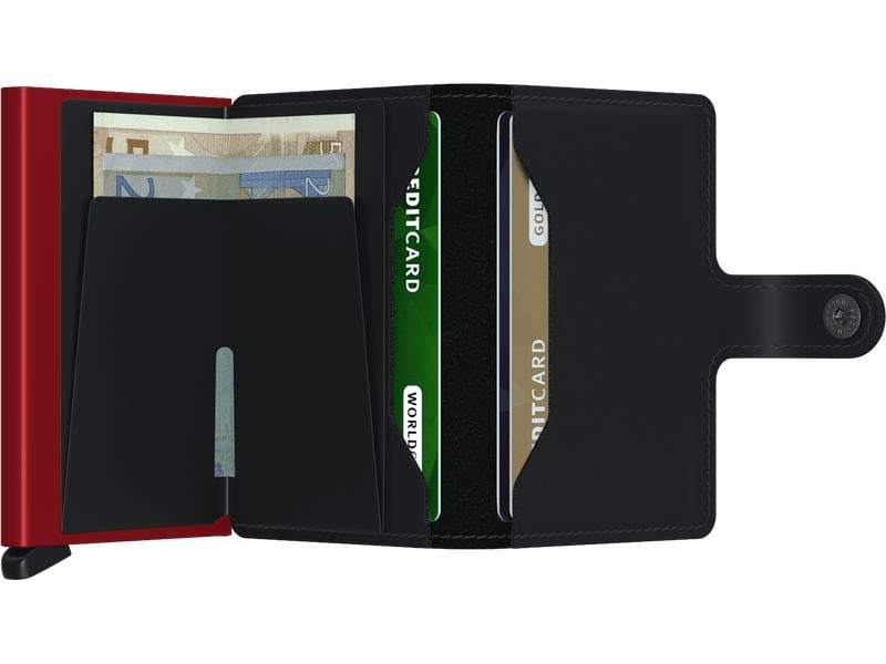 SECRID Portemonnaie Miniwallet Matte Black/Red Geldbörse mit RFID-Schutz