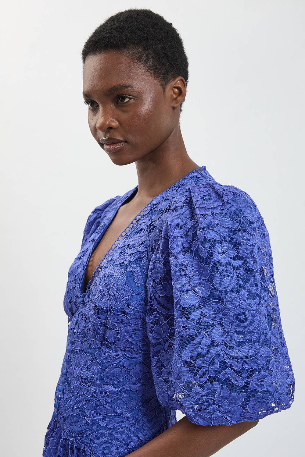 KarenMillen Robe Midi En Dentelle À Ourlet À Volants