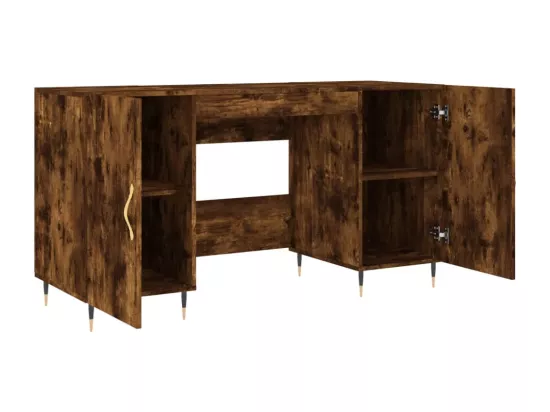 Bureau chêne fumé 140x50x75 cm bois d'ingénierie