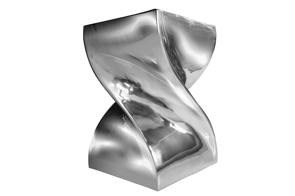 riess-ambiente Beistelltisch TWIST - 30cm silber Aluminium poliert Sitzhocker Modern Design