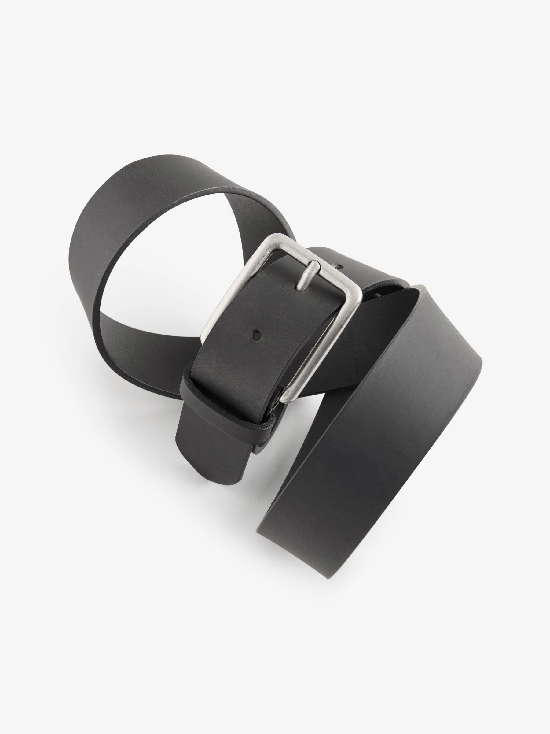 Zwart - Burnished Leather Belt