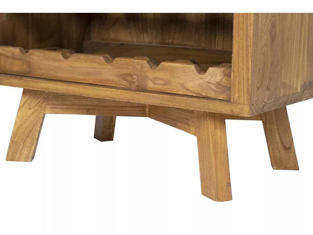 Range bouteilles vintage en bois de mindi - 15 bouteilles - L. 60 x P. 35 x H. 80 cm - AVEIRO