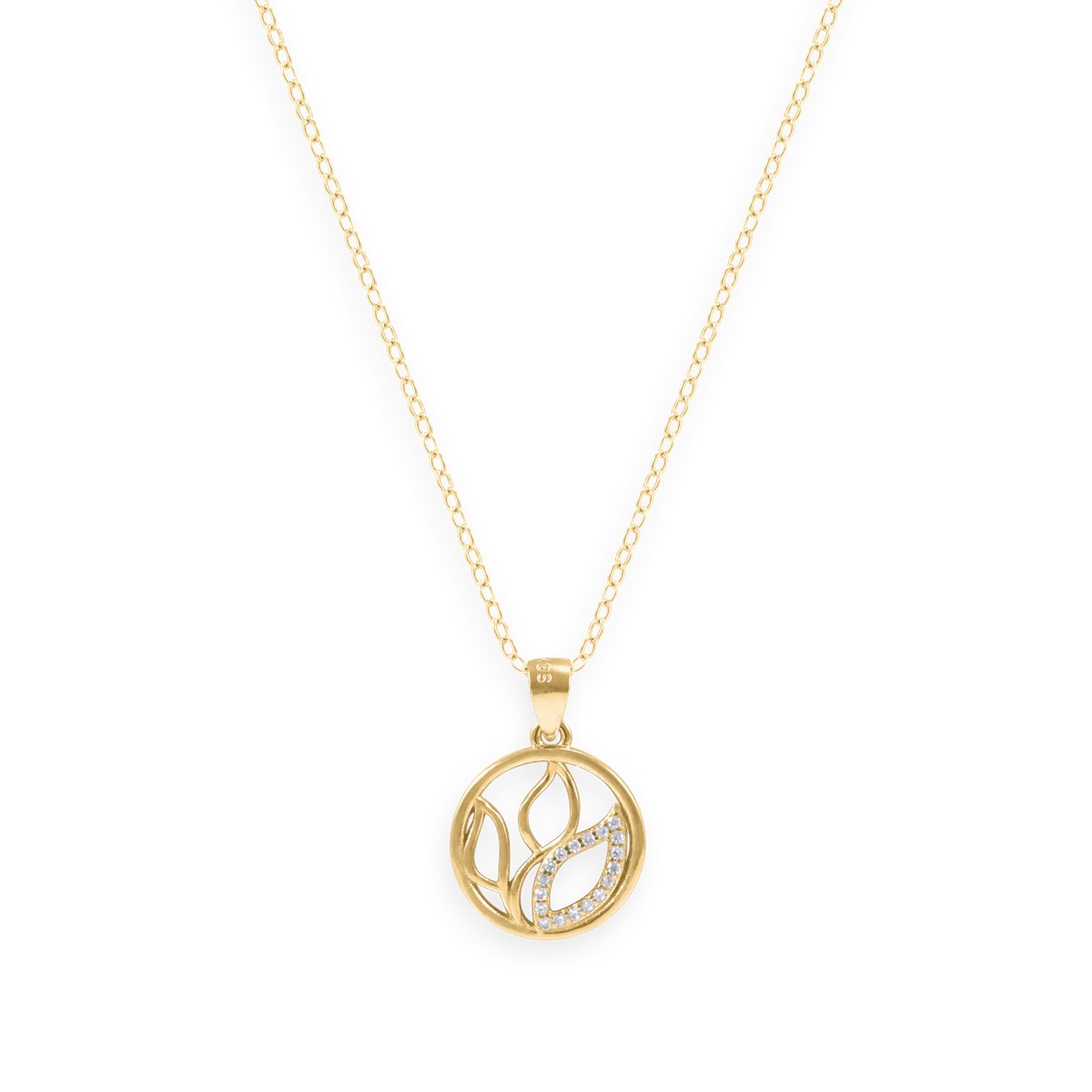 Collier plaqué or avec oxydes de zirconium