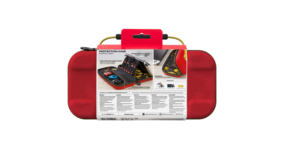 PowerAProtection Case for Nintendo Switch - Pokémon: Pikachu Jump tas  (Rood, Nintendo Switch - OLED Model, Nintendo Switch of Nintendo Switch Lite)