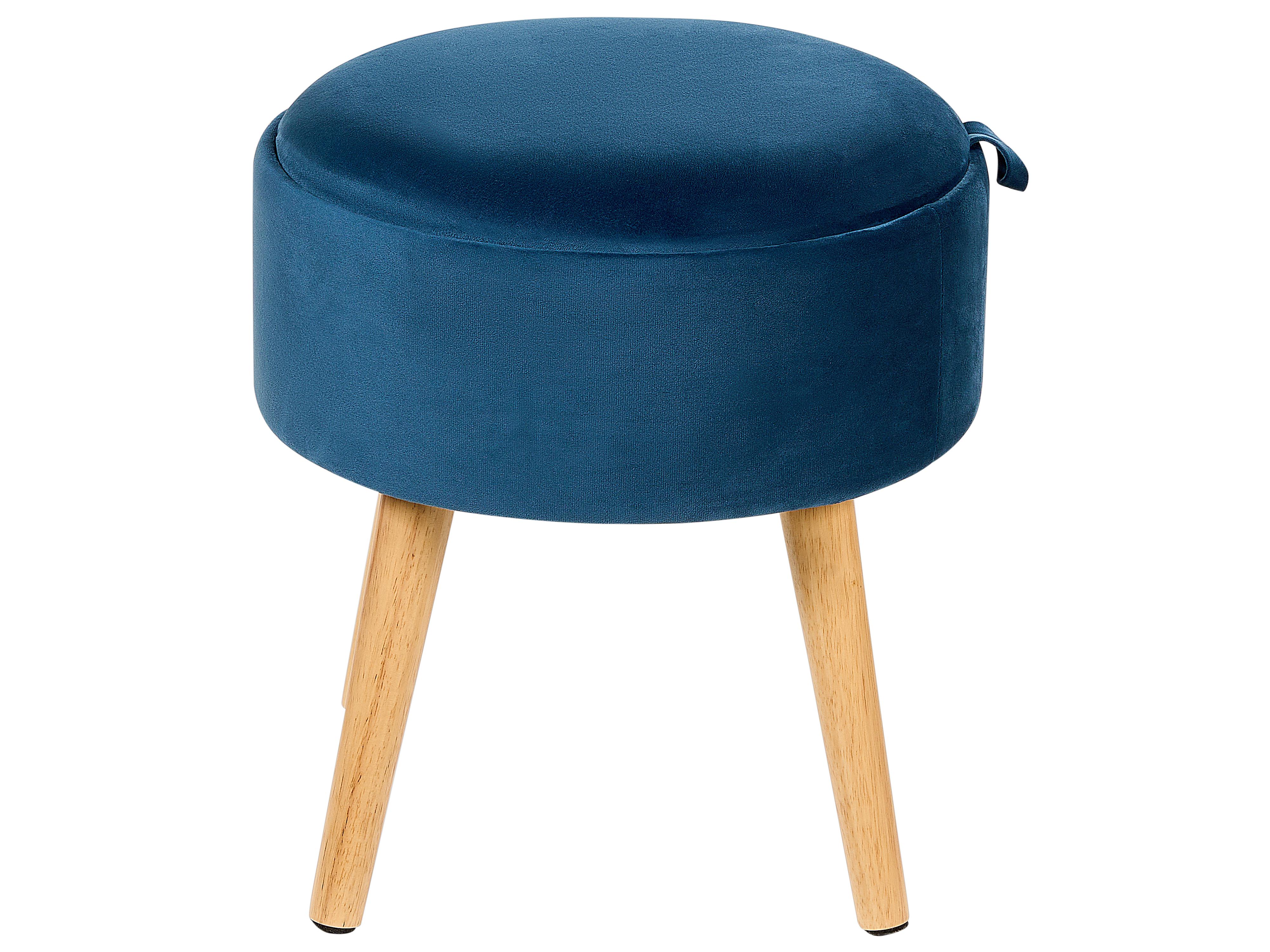 Hocker met opbergruimte NEELY Fluweel Marineblauw