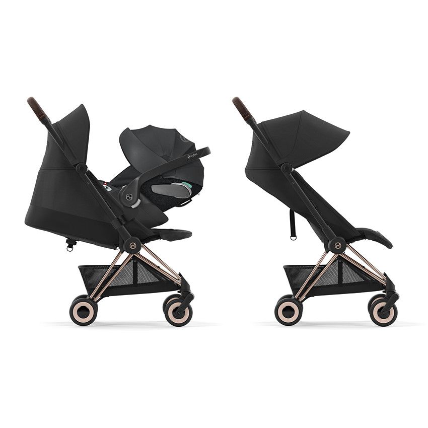 Poussette ultra-compacte Coya rosegold/sepia black - Ecru