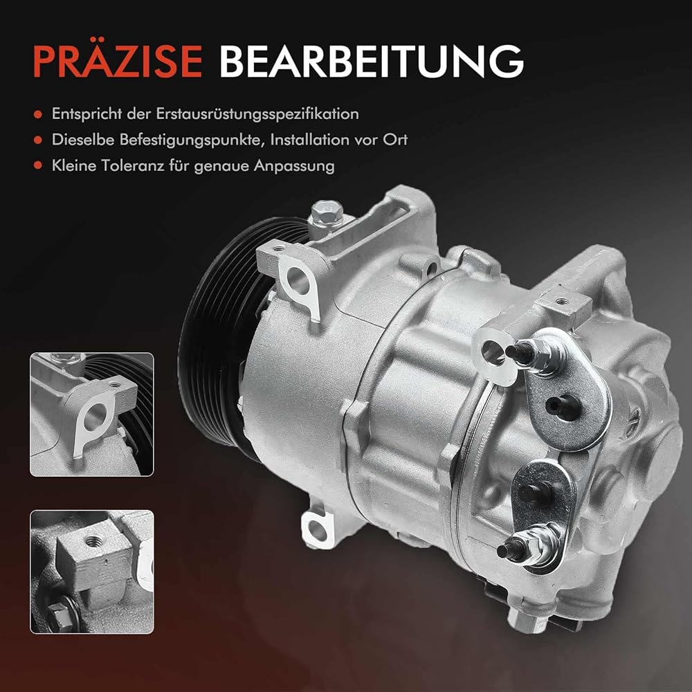 : Frankberg Compresseur de Climatisation avec attelage Compatible avec C3 Aircross II 2C 2R C4 Cactus Berlingo EC ER 2008 I CU 3008 MPV 0U 5008 0E 0U Remplacer# 9675655880, y compris huile prép