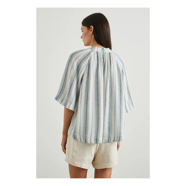 Rails Blouse Eveline Rayures Lin | Bleu ciel