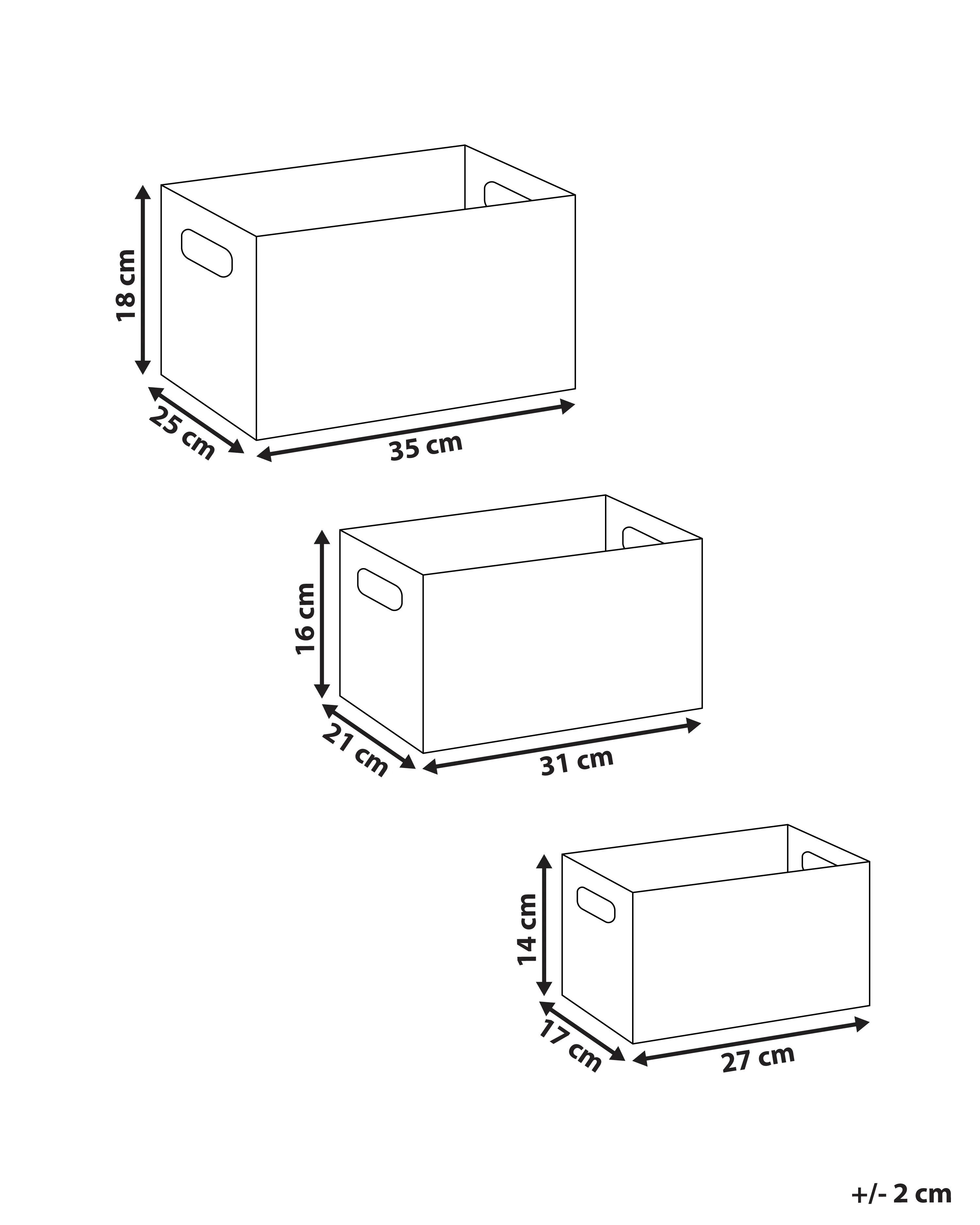 Set van 3 dozen LARSA Kunstleer Wit