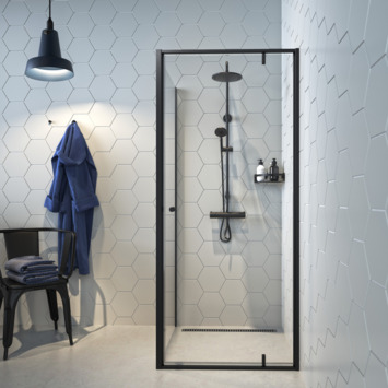 Sealskin Contour draaideur met zijwand Zwart 90x200cm