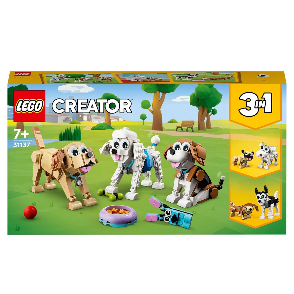 LEGO Creator 3-in-1 31137 Niedliche Hunde Tierfiguren Set