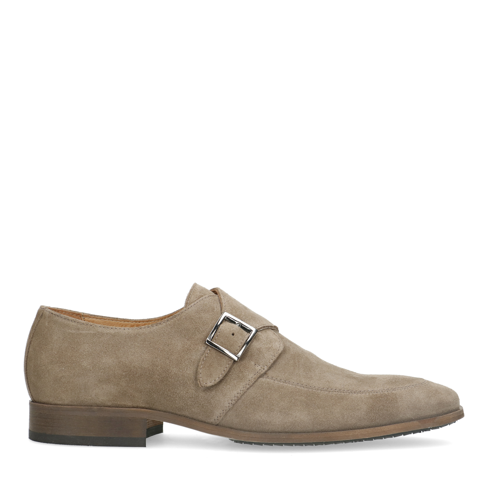 Taupe suède gespschoenen
