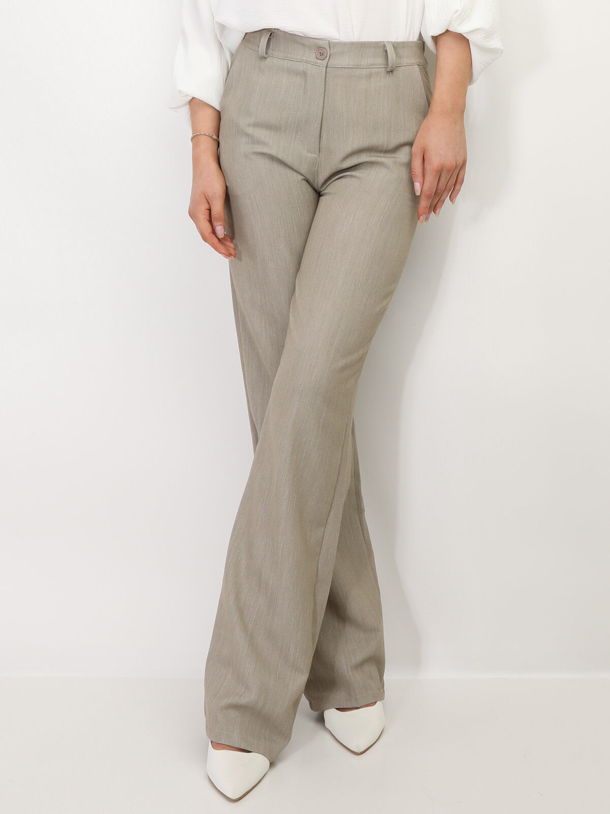 Pantalon tailleur wide leg- Beige