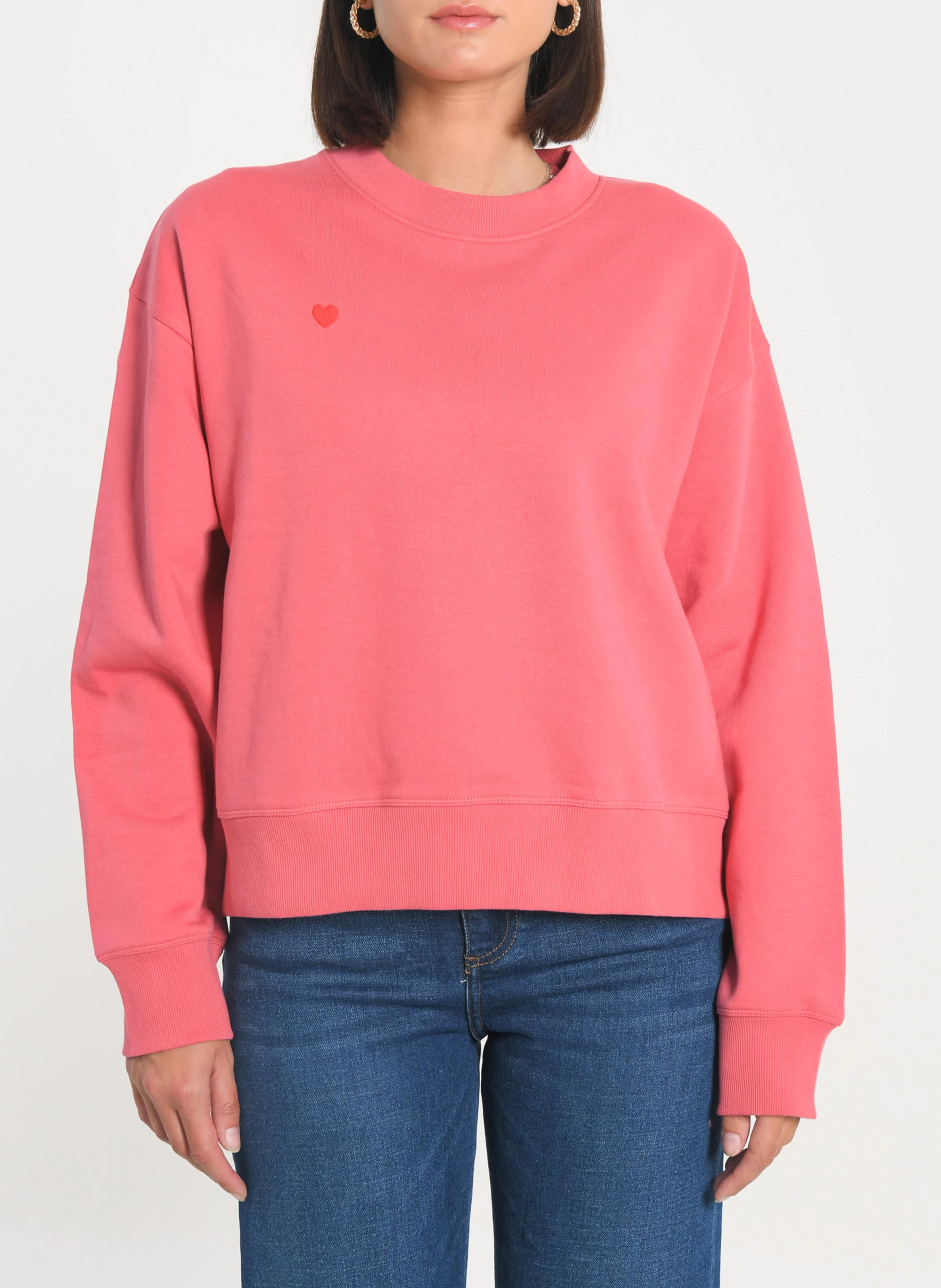 SUZY - Sweat ample en coton mélangé | Rose