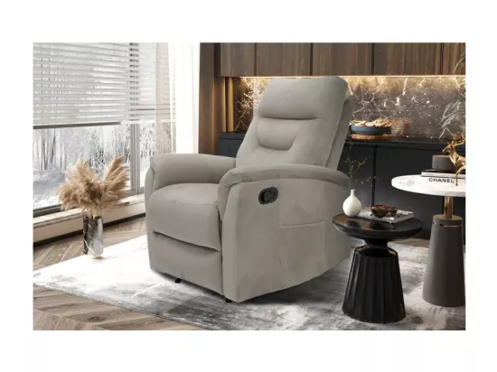 Fauteuil relaxation relevable manuellement PARIS – Coloris beige – Confort et élégance