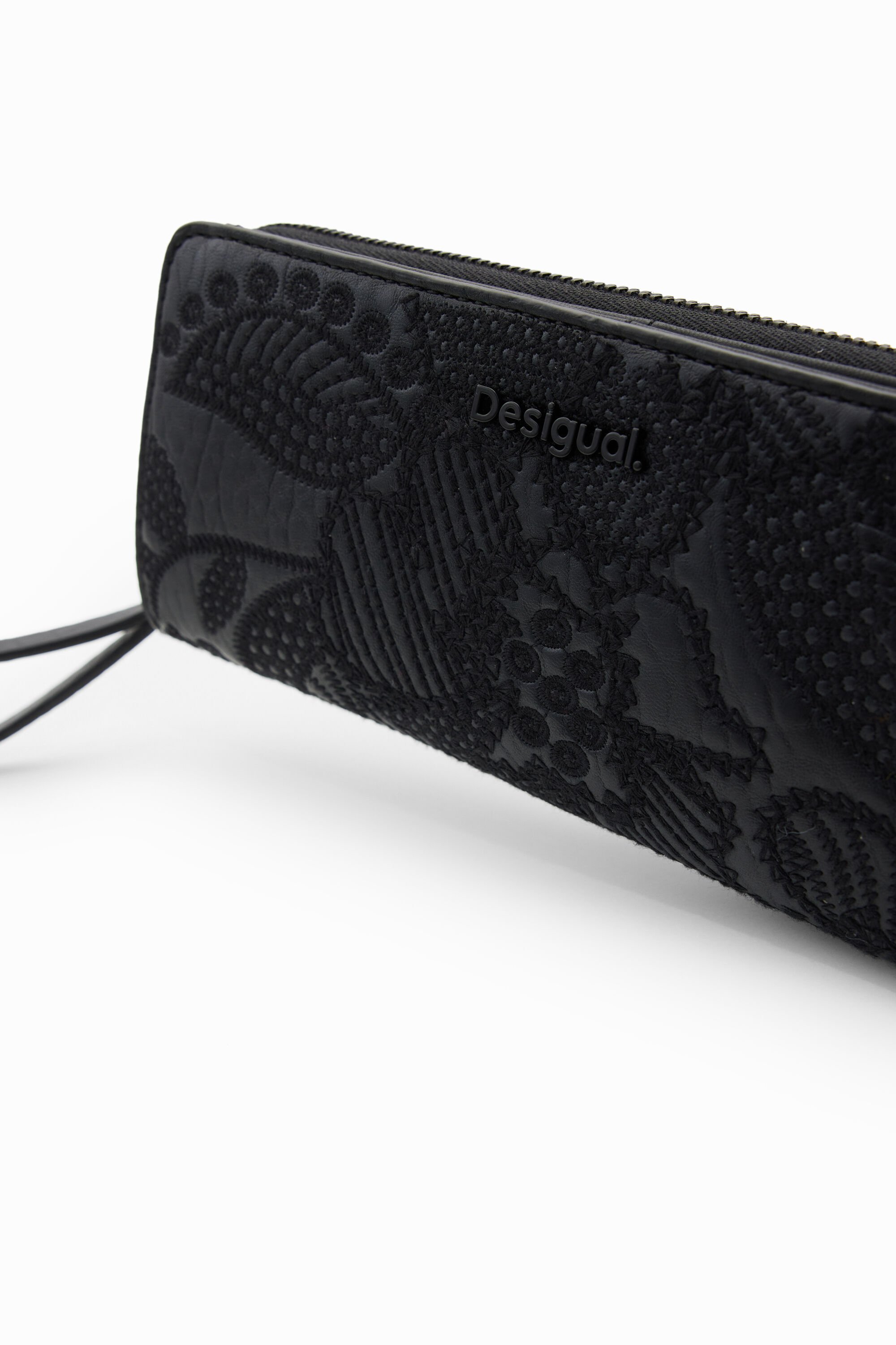 Grand portefeuille broderie fleurs