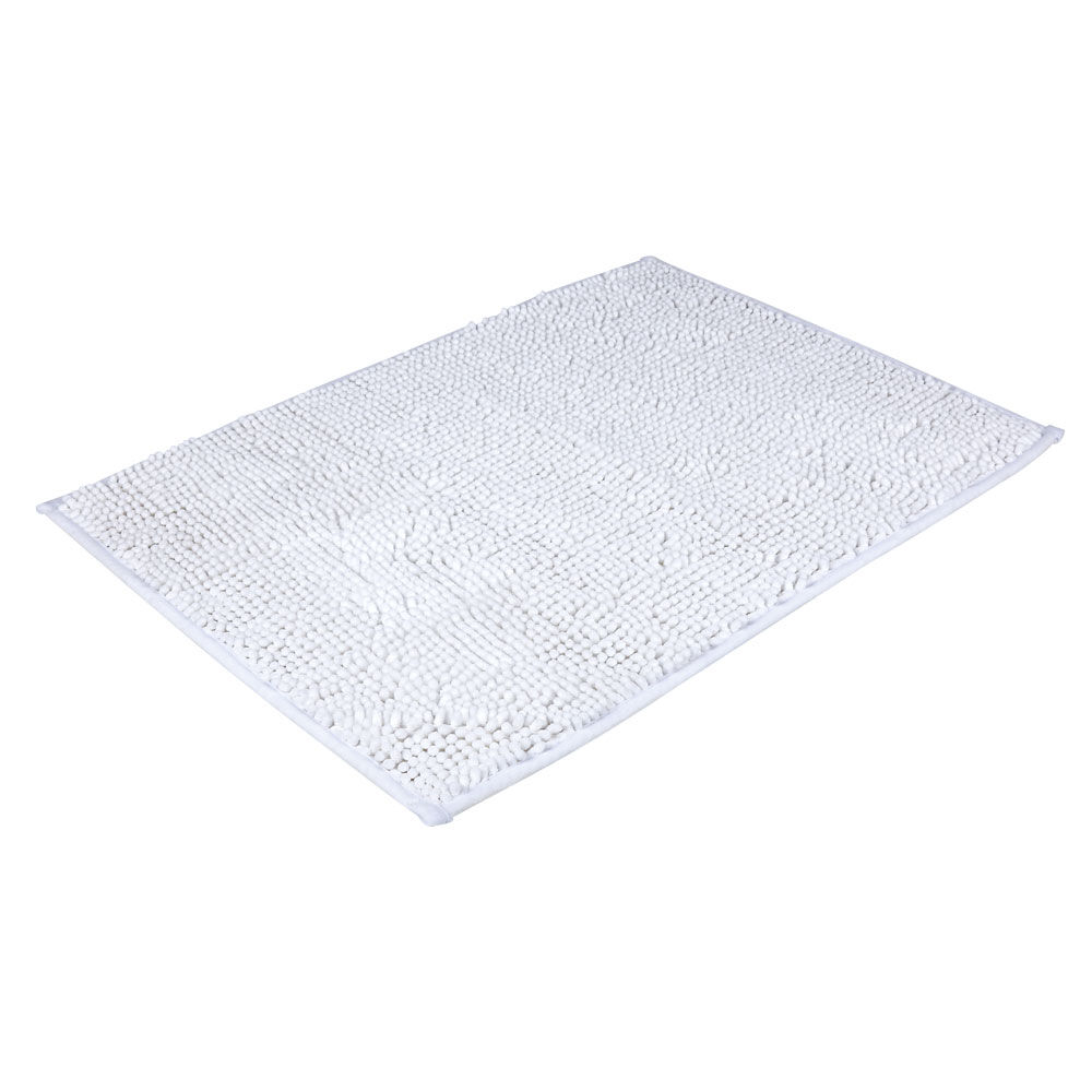 Tapis de salle de bain chenille blanc petit modèle