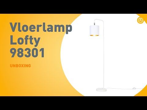 Moderne vloerlamp wit met goud - Lofty