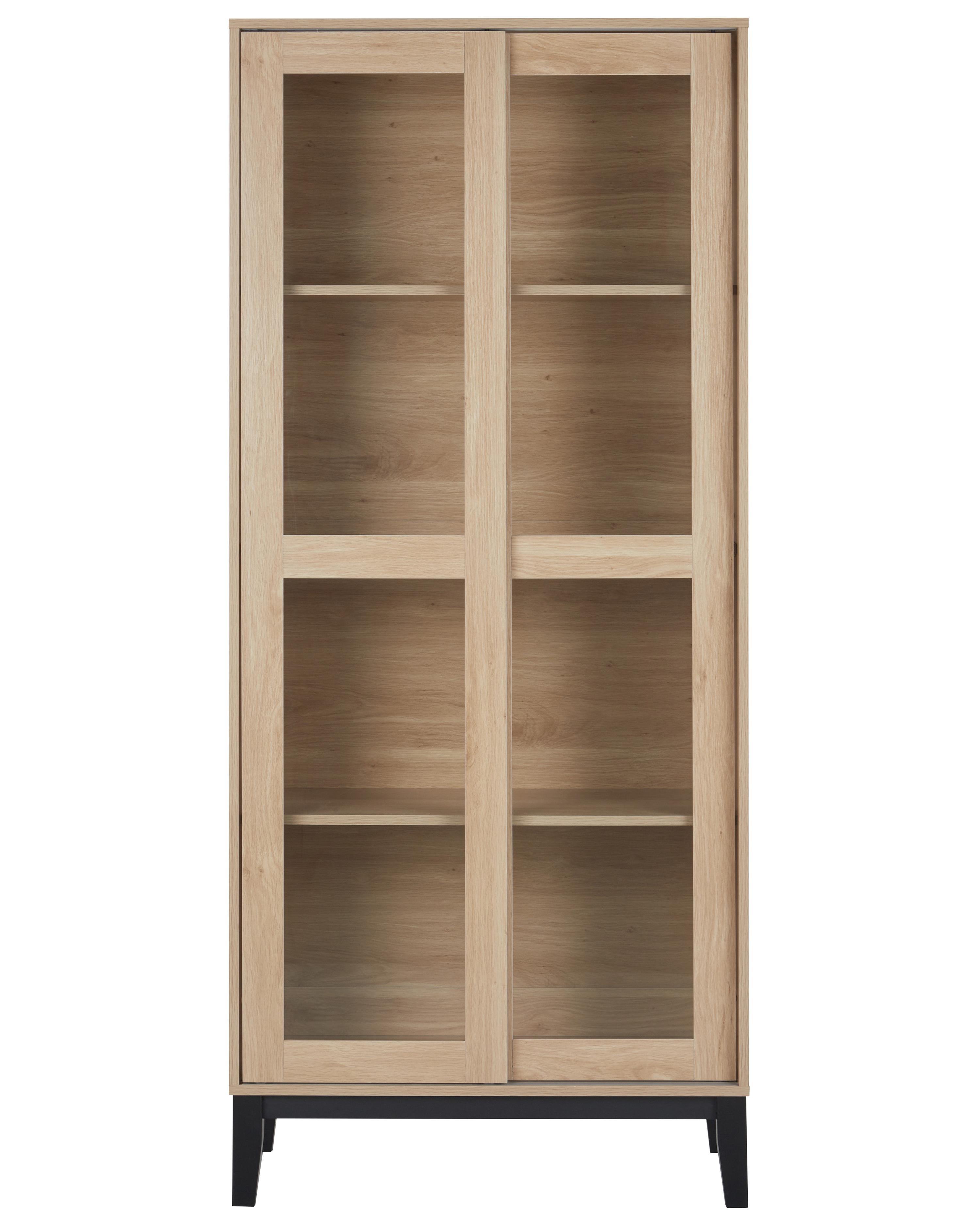 Glazen vitrinekast RUMSON 80 cm Lichtbruin