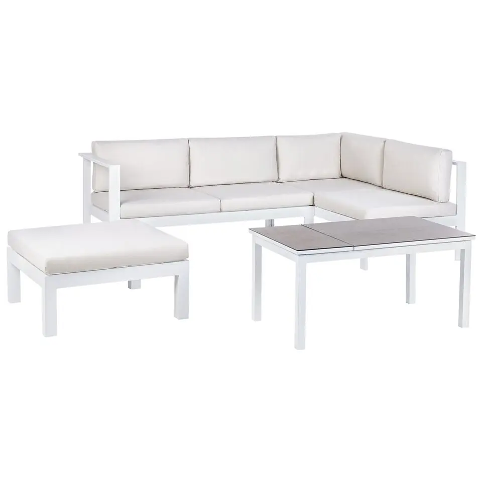MESSINA - Loungeset voor 5 - Wit/Wit - Aluminium