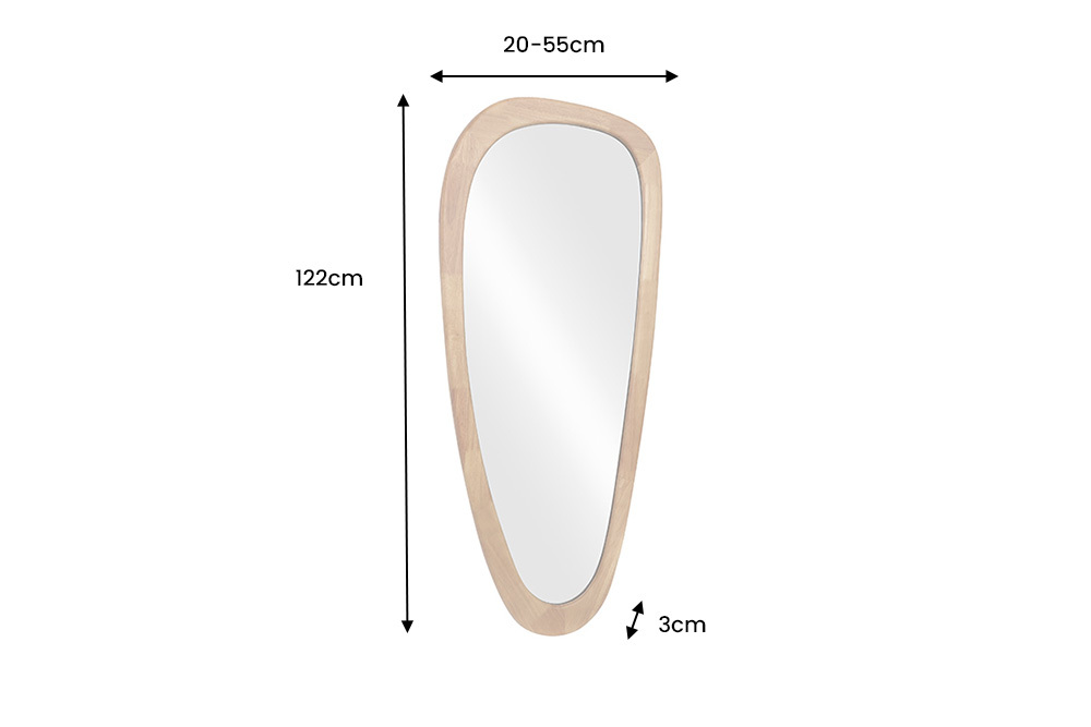 Massiver Wandspiegel ORGANIC 120cm braun Walnussholz-Design