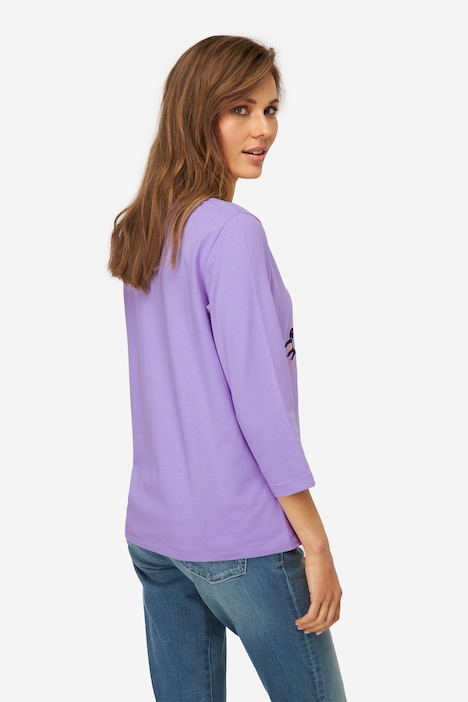 T-Shirt, Robbe, V-Ausschnitt, 3/4-Ärmel, OEKO-TEX