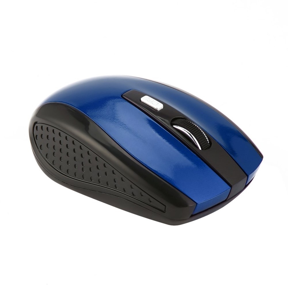 Ergonomische 2.4 GHz Optische Wireless Funk Maus 1600 DPI Schnurlos   USB Dongle - Blau