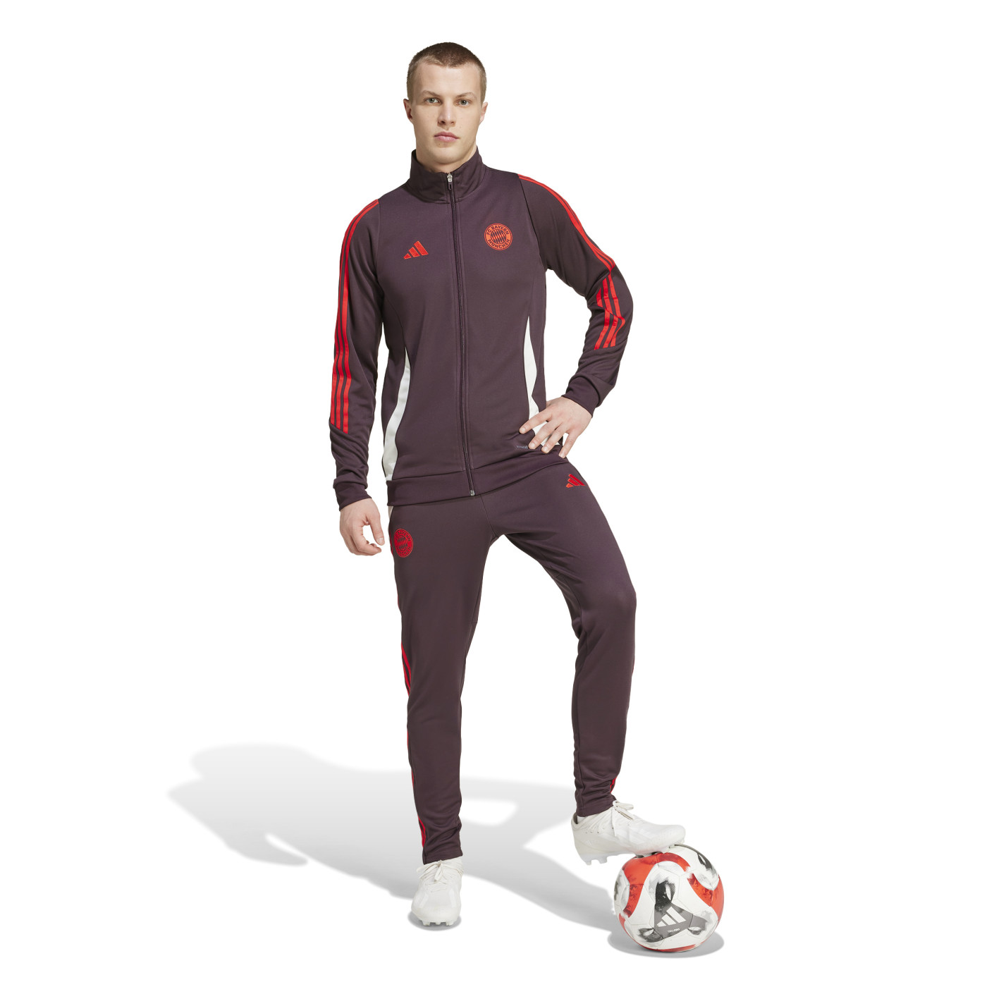 Adidas Bayern München Trainingspak Full-Zip 2024-2025 Bordeauxrood Rood Wit