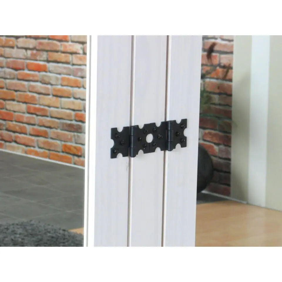 Hioshop New Mexico 4-deurs kledingkast wit met spiegel