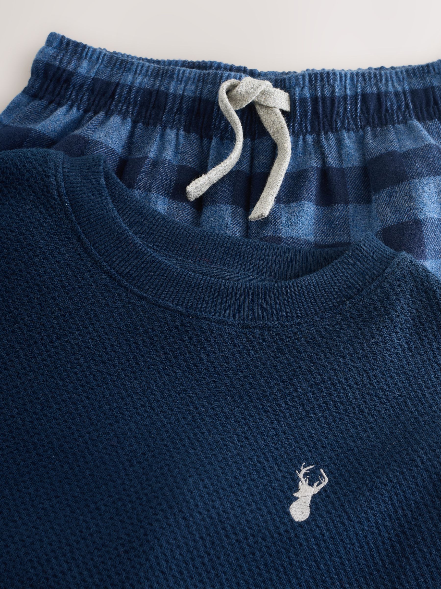 Blauw/marine - Enkele geweven pyjama (3 - 16 jr)