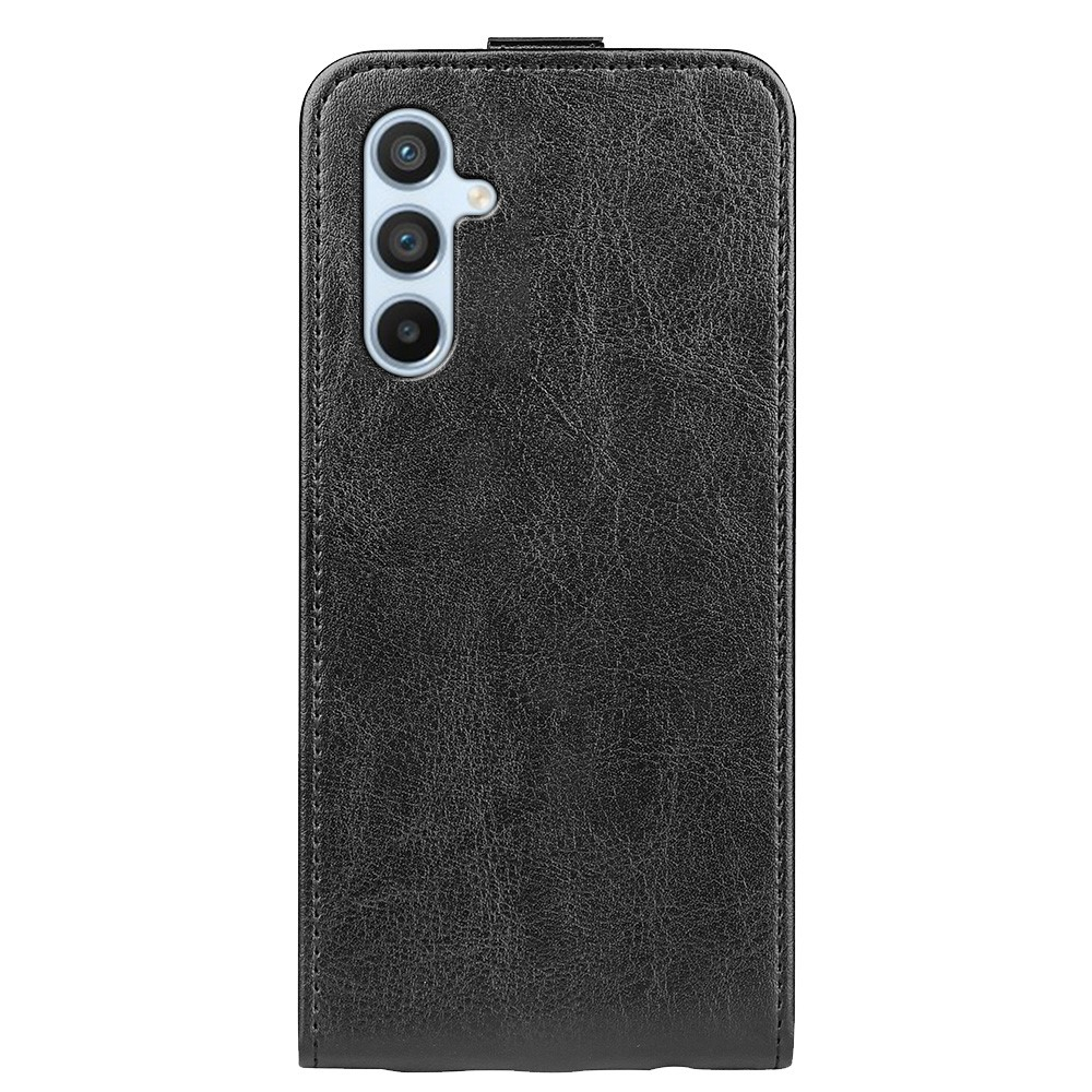 Samsung Galaxy A54 5G Leder Tasche Flip Cover Vertikal im Retro Look mit Kartenfach - Schwarz