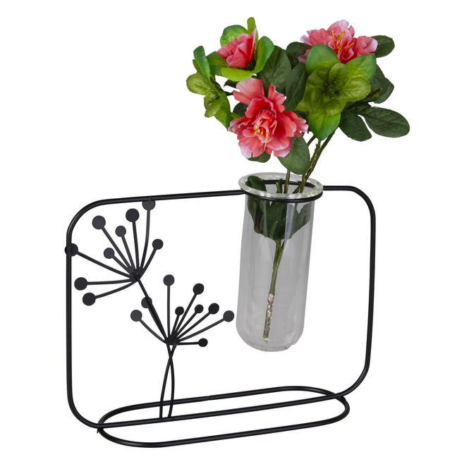Vase - Reagenzglas in Ständer - ca. 22 x 7 x 16 cm