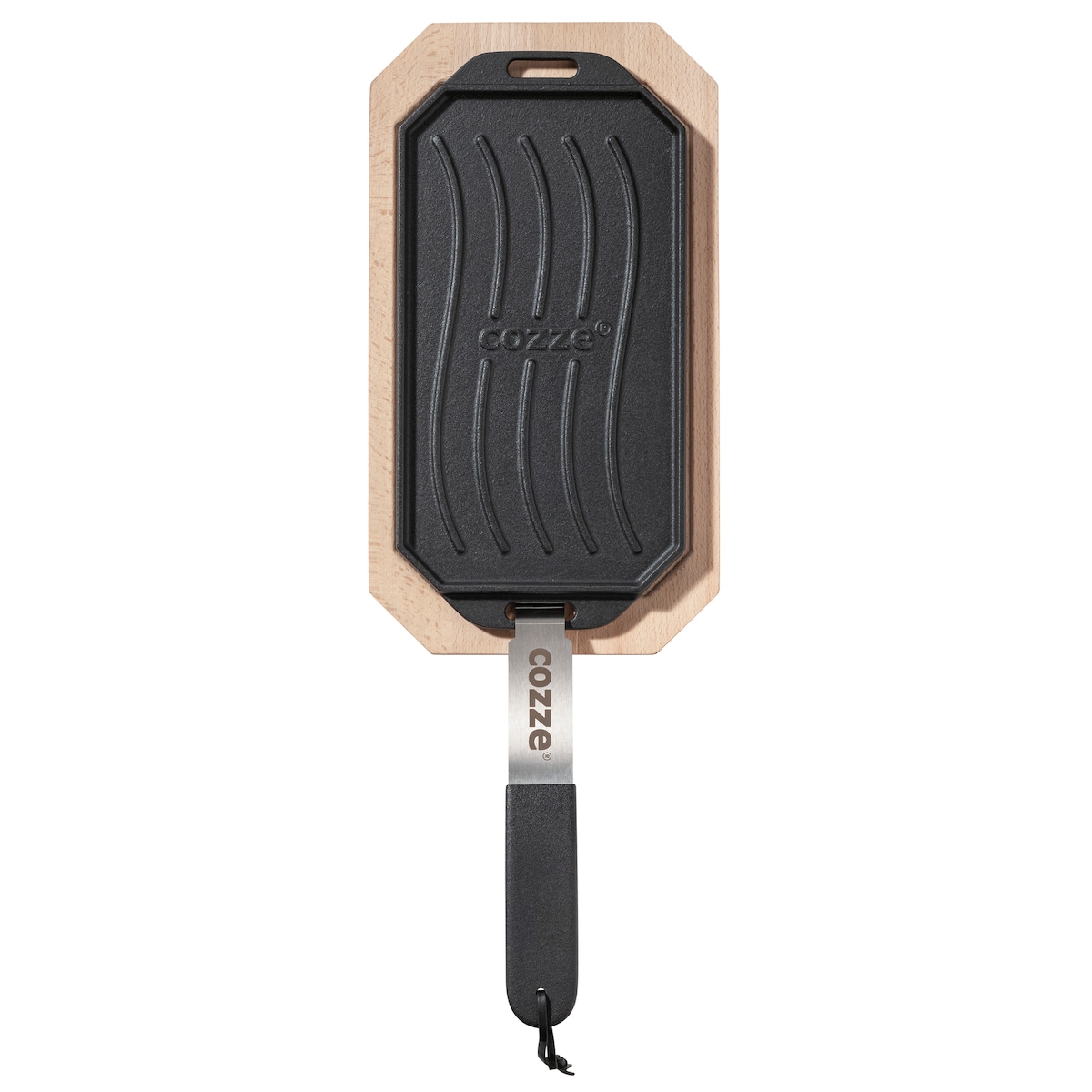 Cozze® vendbar støpejernspanne med bordskåner 165 x 330 mm