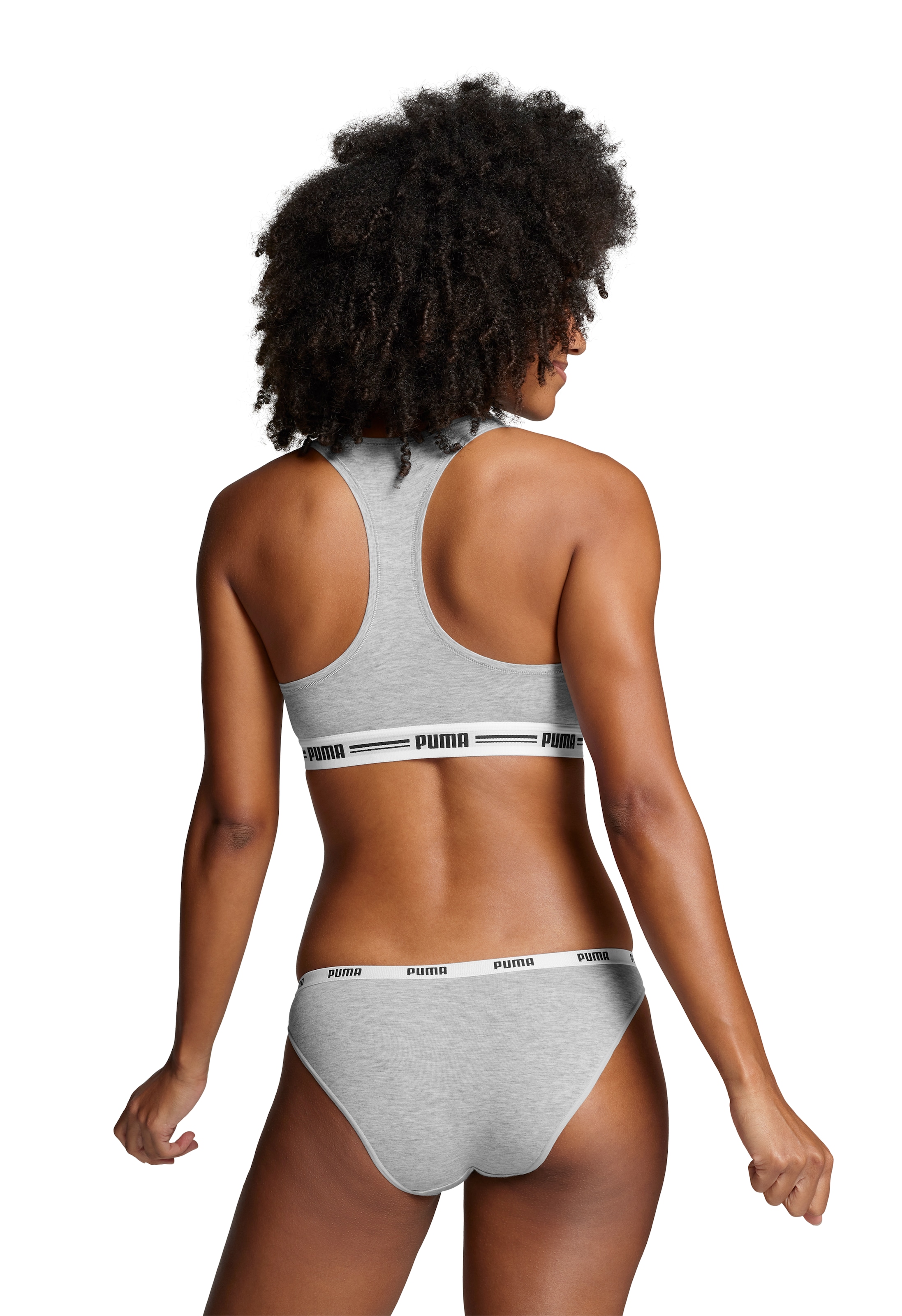 PUMA Sport-Bustier »PUMA WOMEN RACER BACK TOP 1P HANG«, Racerback-Rücken, Logo-Unterbrustband, ohne Bügel, elastisch