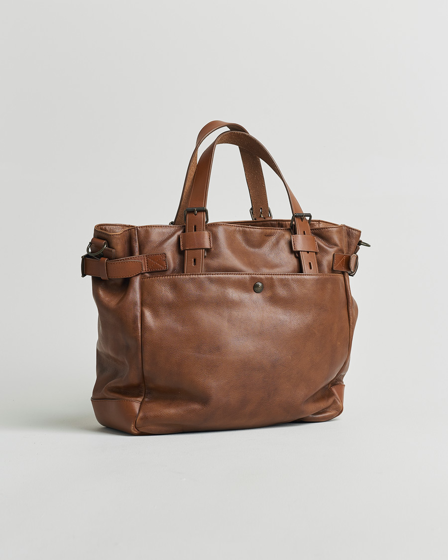 Belstaff Touring Leather Tote Bag Cognac