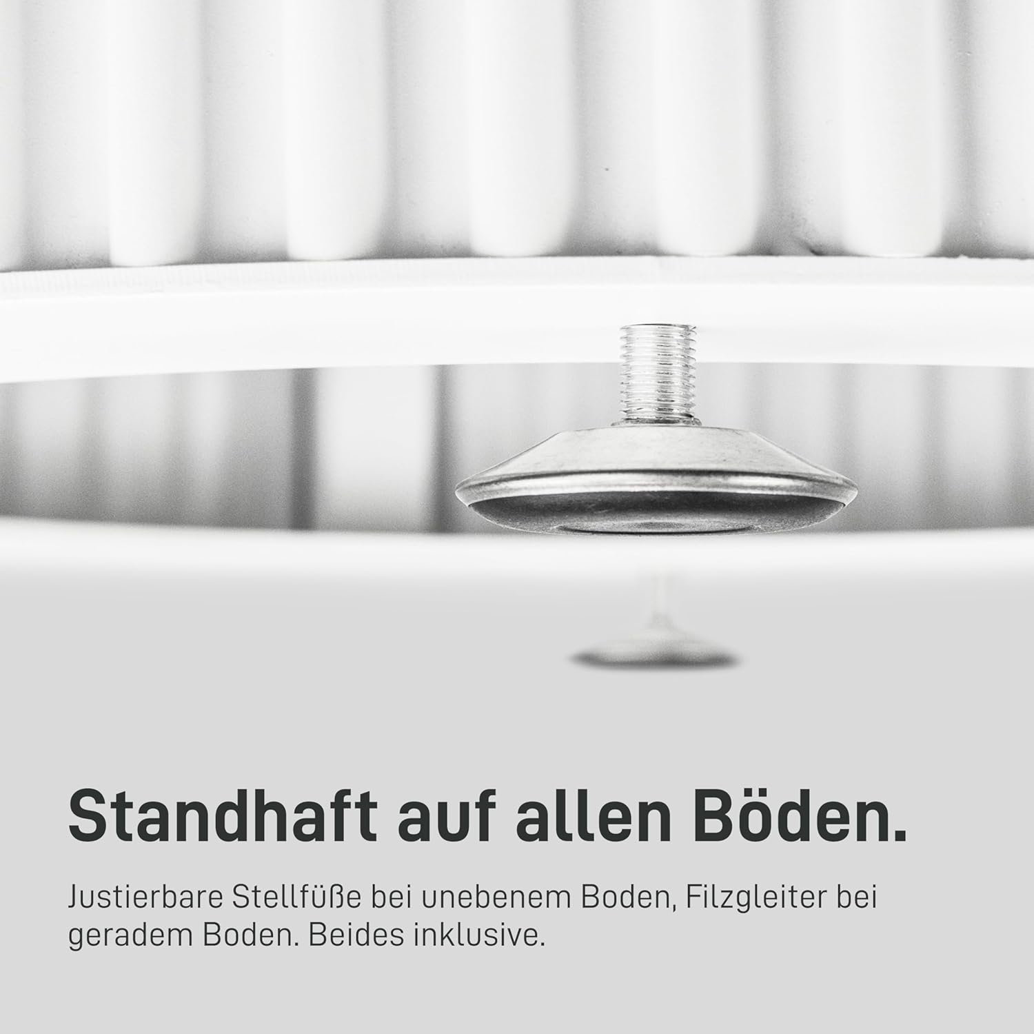 Natural Goods Berlin Tischsäule Round Wavy Tischgestell Metall Weiß 72 cm groß - Modern Table Leg Gestell - Fuß für Esszimmertisch pulverbeschichtet - Rundes Untergestell für Tischplatte