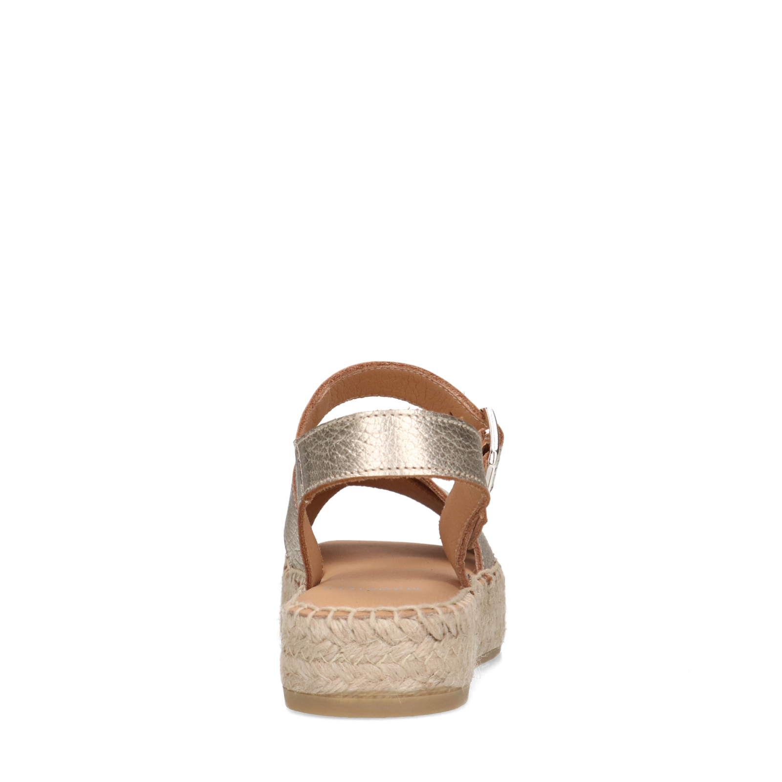 Gouden metallic sandalen met touwzool