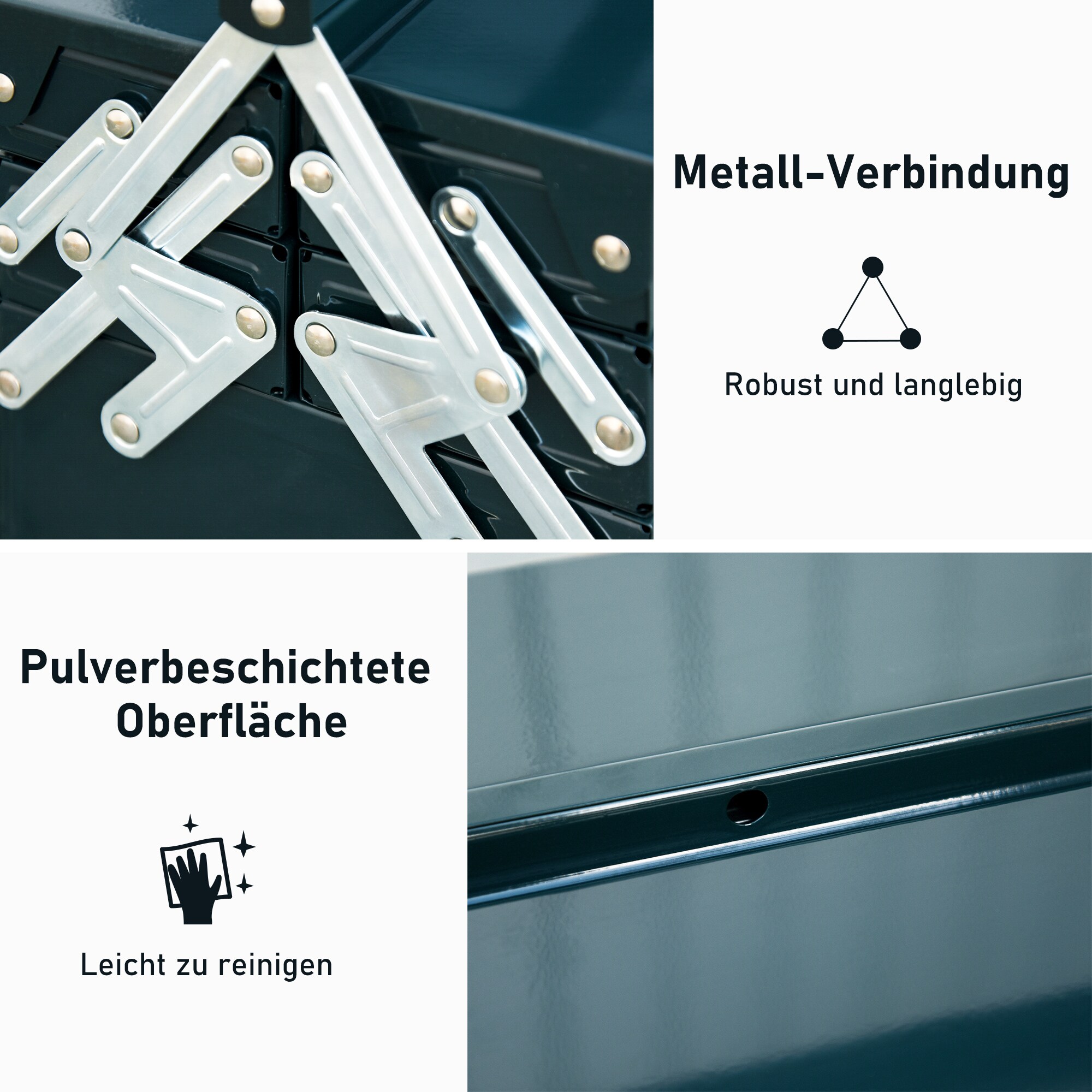 DURHAND Werkzeugkoffer 5 Fach-Design 45 x 22,5 x 34,5 (BxTxH)