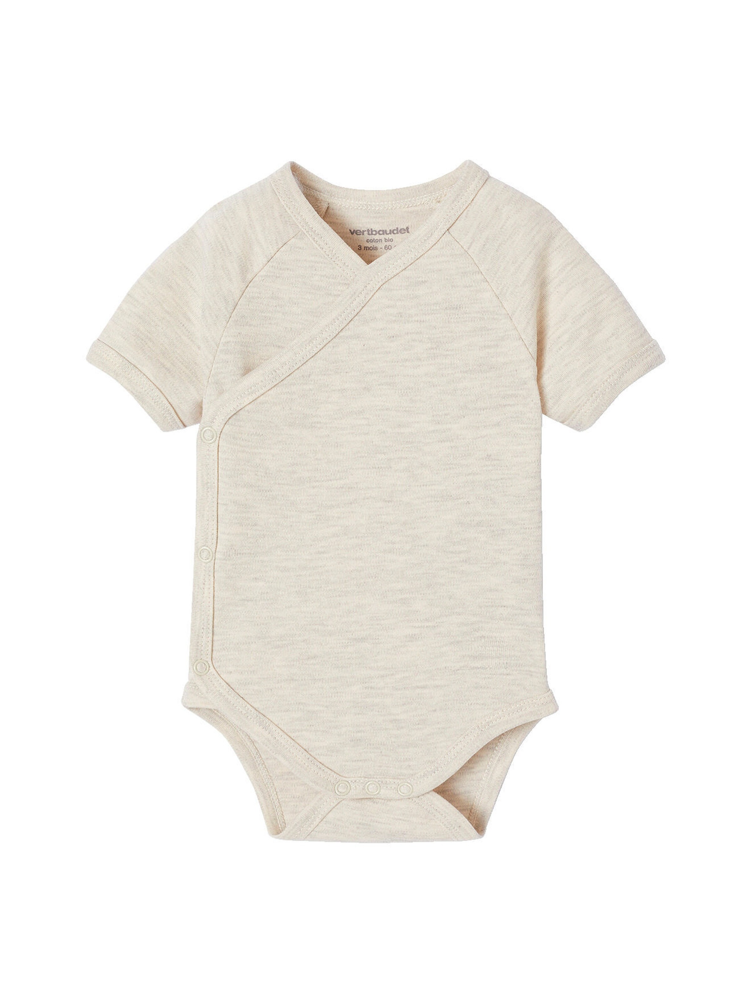 Vertbaudet Bio-Kollektion: 5er-Pack Baby Kurzarm-Bodys mit Heißluftballon wollweiß