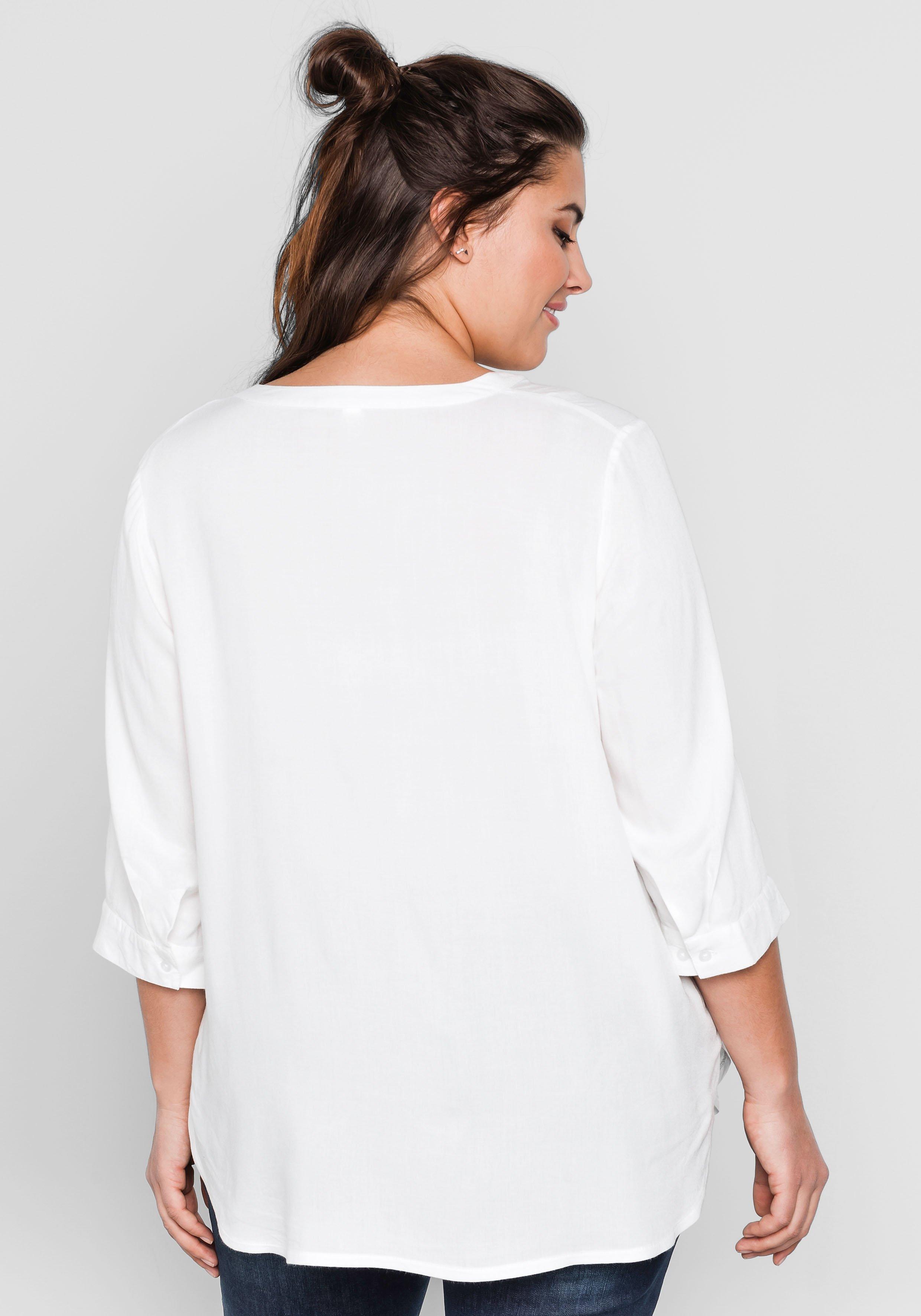 Tunika mit 3/4-Arm und gerundetem Saum