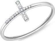 14 karaat witgouden ring kruis 17 Diamanten