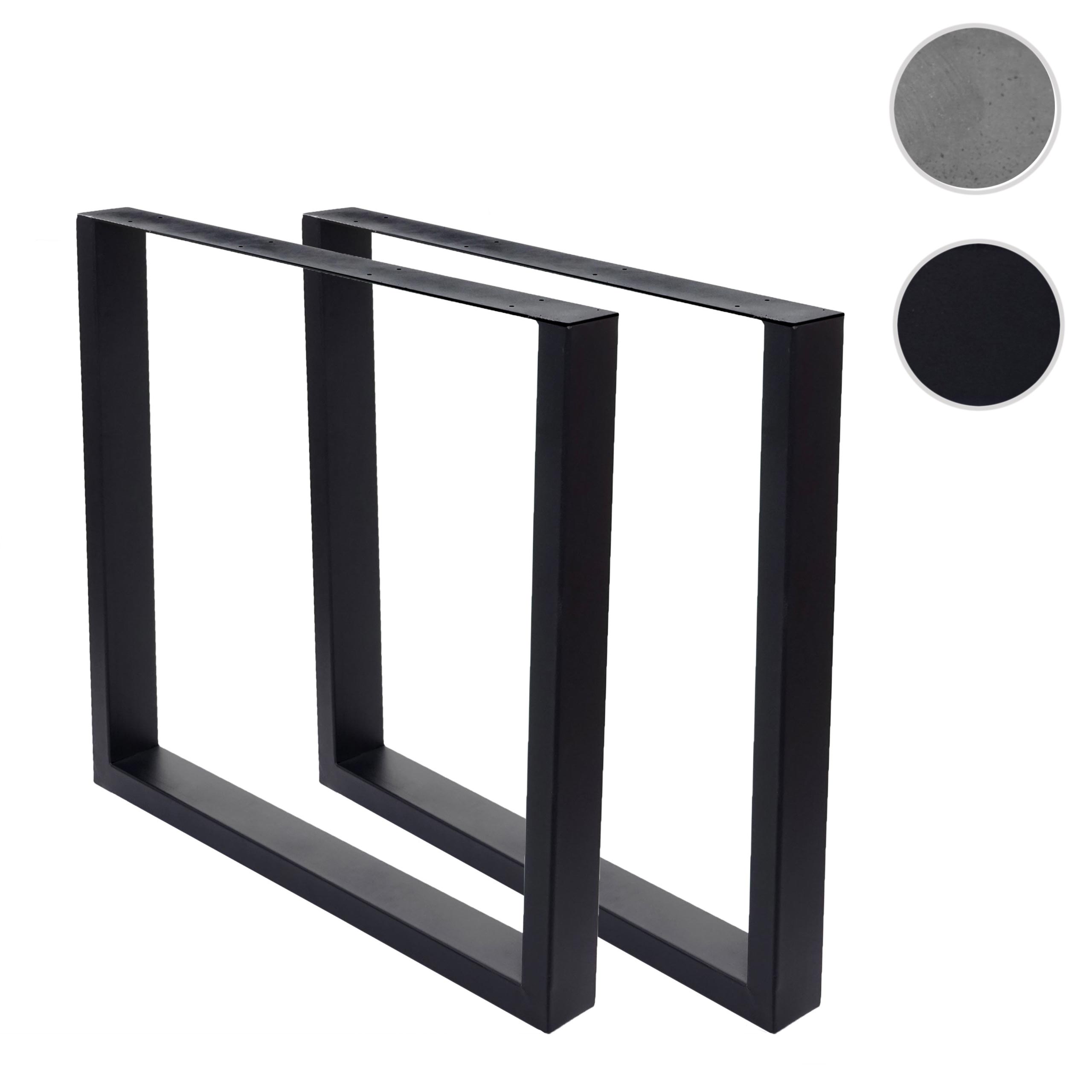 2er-Set Tischbein MCW-H33, für Esszimmertisch Schreibtisch Tischgestell Tischkufe, Industrial 74er-Set 80cm ~ schwarz