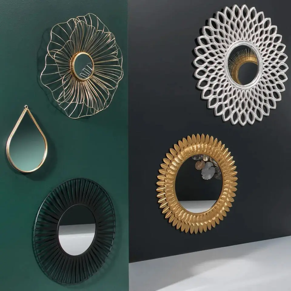 Atmosphera Spiegel - druppelvorm - goud - metaal - 29 x 21 cm