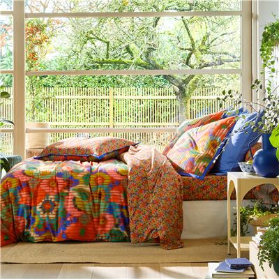 Linge de lit fleurs multicolores