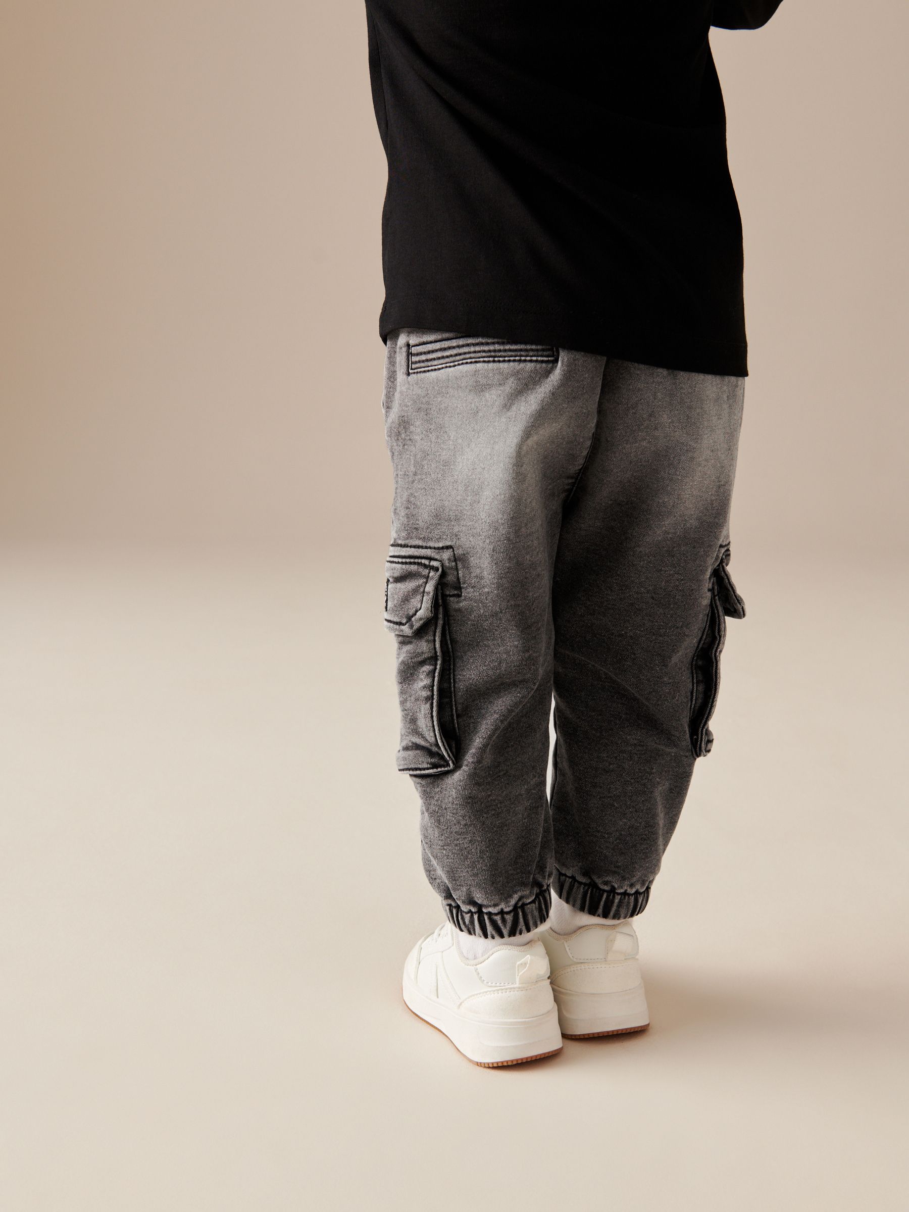 Grijs denim - Comfortabele cargojeans (3 mnd-7 jr)