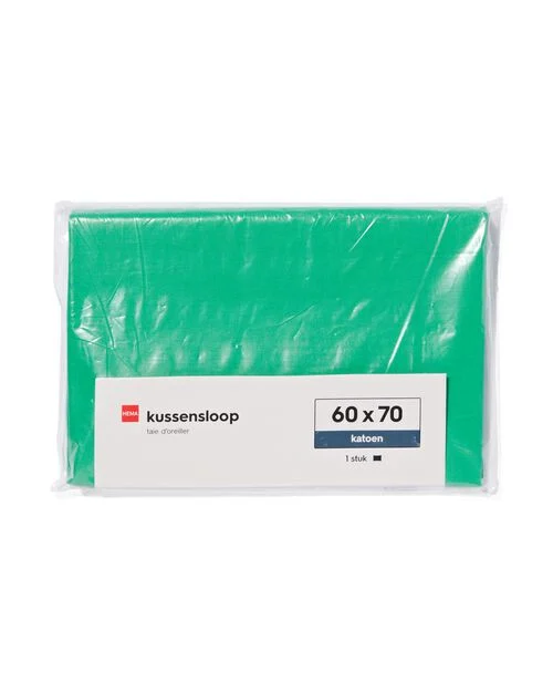 taie d'oreiller coton doux 60 x 70 vert clair